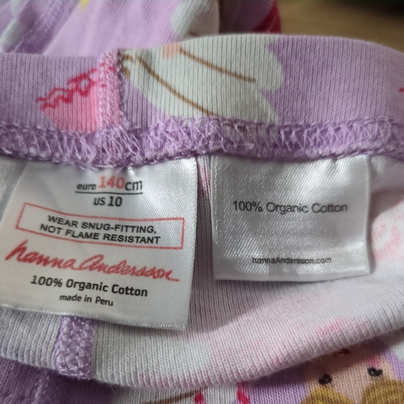 Hanna Andersson Fairy Cloud Print Pink Kids Pajamas Size 10 Cotton - Picture 7 of 8